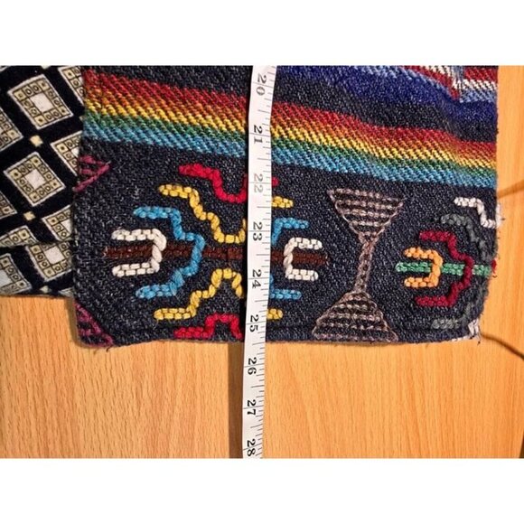 Boutique Jacket M Aztec Southwestern Embroidered Rainbow Boho Festival Pockets - Picture 5 of 12